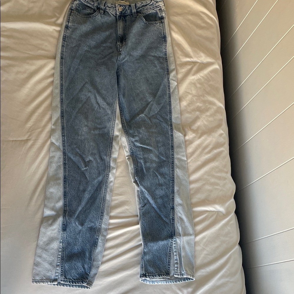 PacSun Blue and White Boyfriend Jeans